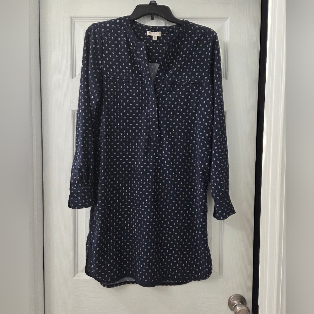 Lila Rose Blue Long Sleeve Shirt Dress
